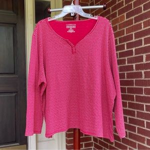 Croft & Barrow Long Sleeve Red Pajama Top Women 3X